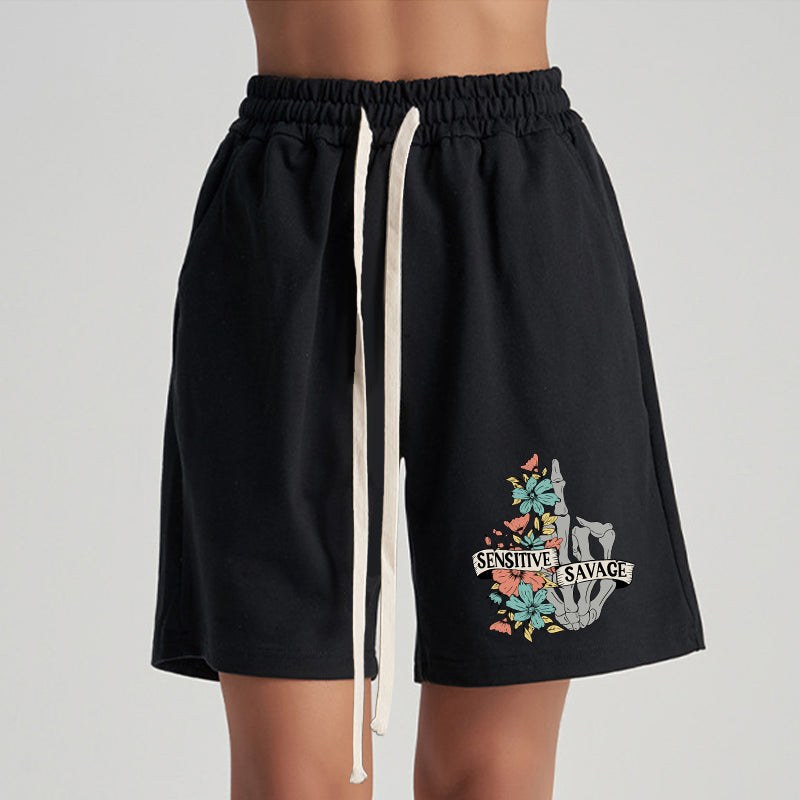 Vintage Sensitive Savage Unisex Shorts