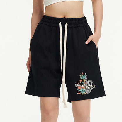 Vintage Sensitive Savage Unisex Shorts