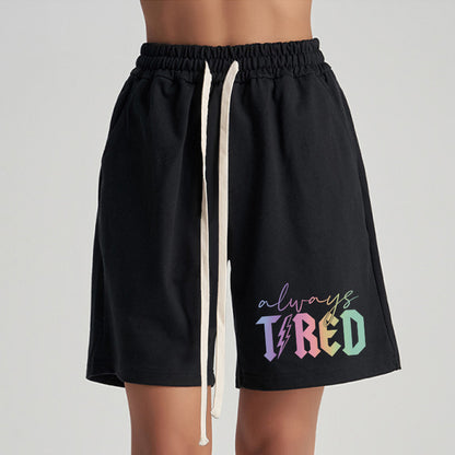 Vintage Always Tired Glitter Unisex Shorts