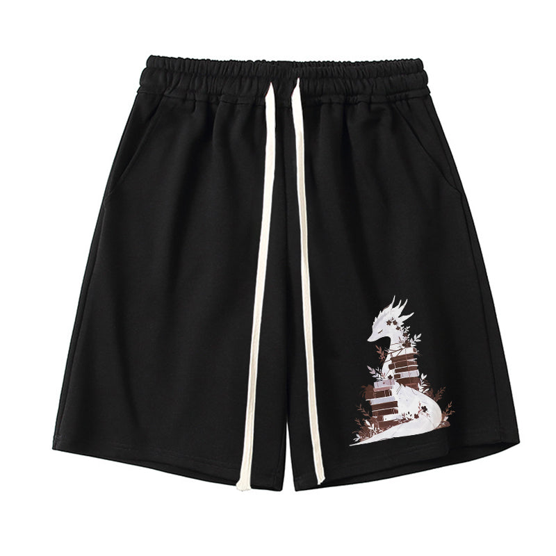 Vintage Book Dragon Fantasy Reader Unisex Shorts