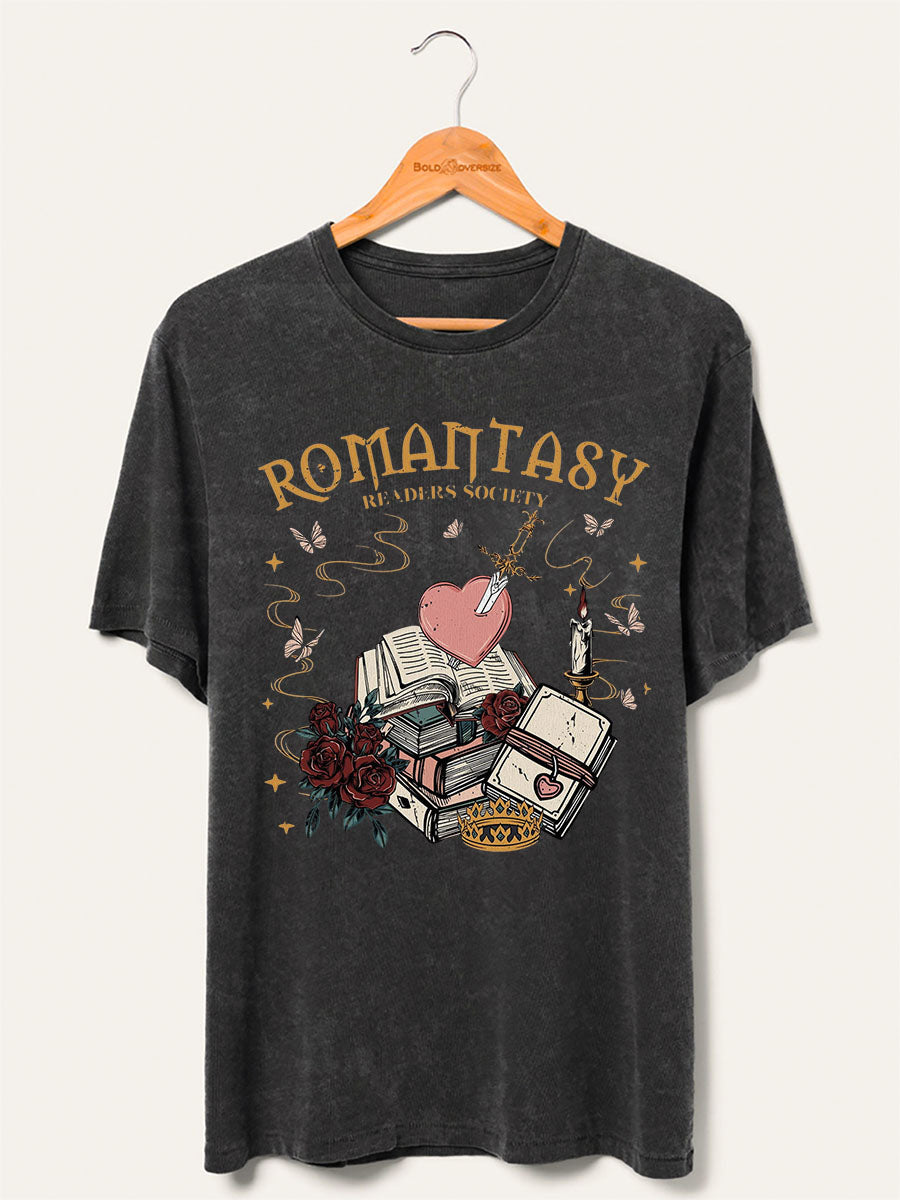 Vintage Romantasy Readers Washed T-Shirt