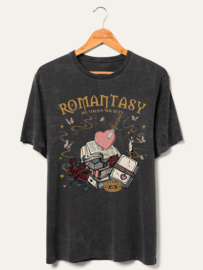 Vintage Romantasy Readers Washed T-Shirt