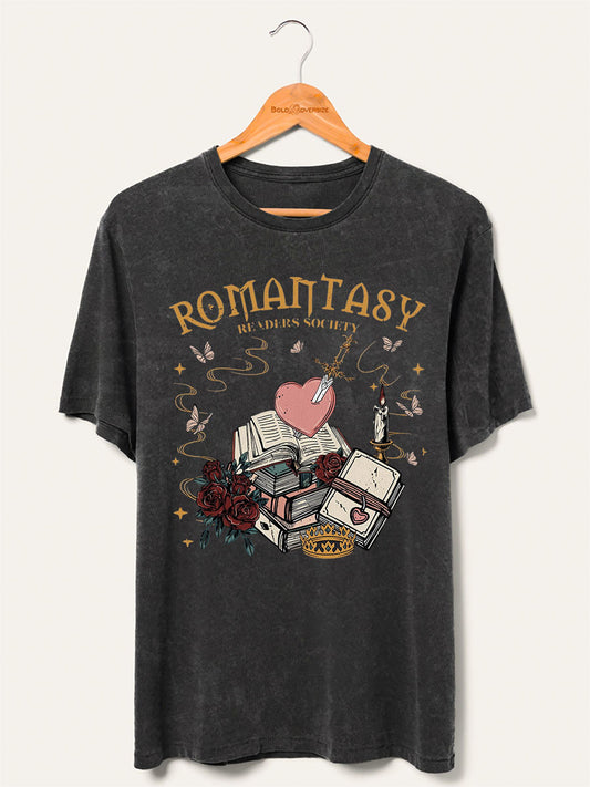 Vintage Romantasy Readers Washed T-Shirt