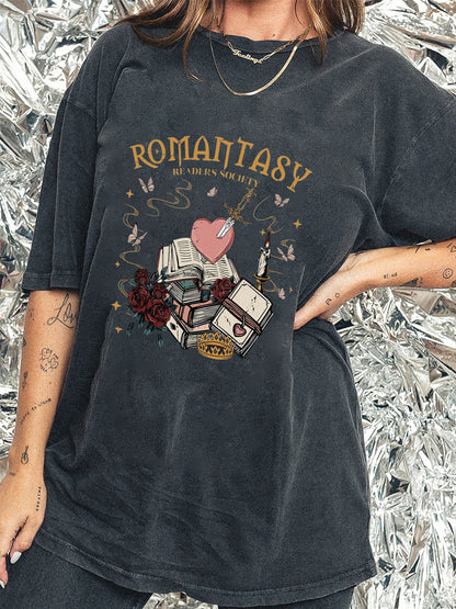 Vintage Romantasy Readers Washed T-Shirt