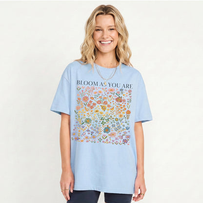 Bloom AS You Are Print Crew Neck Cotton Tee