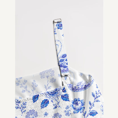 Blue Swan Garden Print Wide Straps Maxi Dress With Pockets