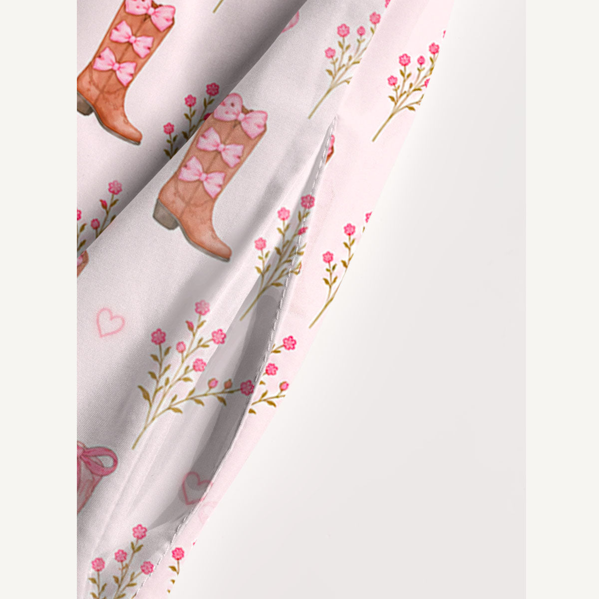 Blush Bow Cowgirl Boots Floral Print Wide Straps Maxi Dress With Pockets