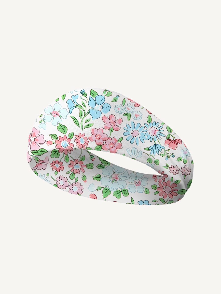 Pastel Cottage Floral Print Boho Bandeau Headband