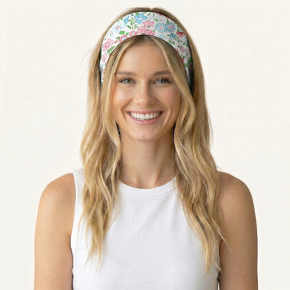 Pastel Cottage Floral Print Boho Bandeau Headband