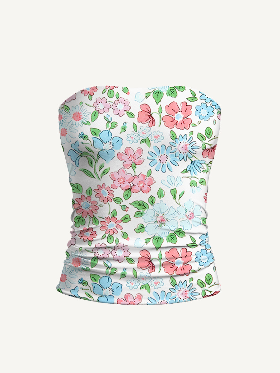 Pastel Cottage Floral Print Boho Bandeau Headband