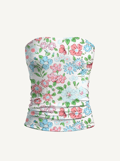 Pastel Cottage Floral Print Boho Bandeau Headband