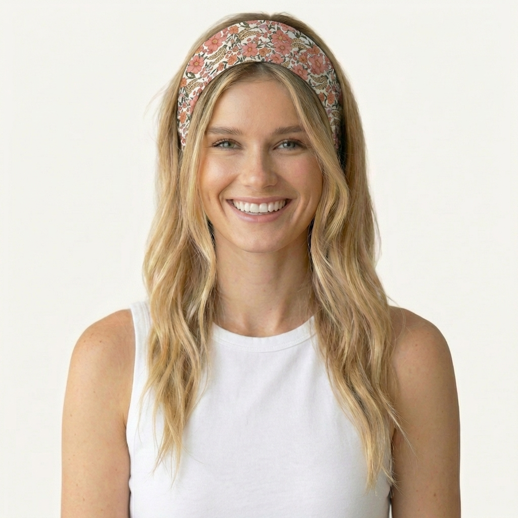 Amber Bloom Print Boho Bandeau Headband