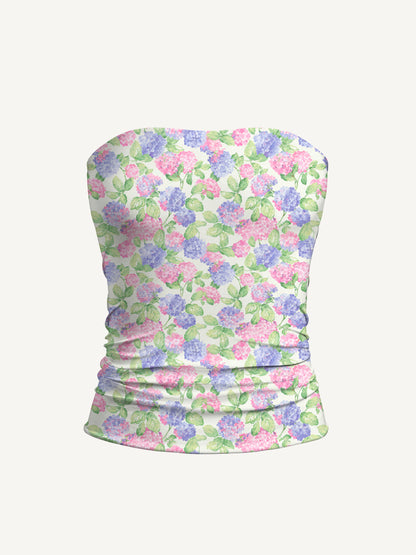 Lilac Hydrangea Print Boho Bandeau Headband
