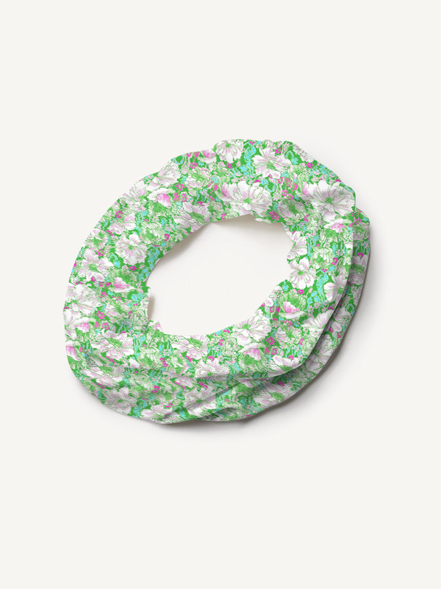 Mint Garden Print Boho Bandeau Headband
