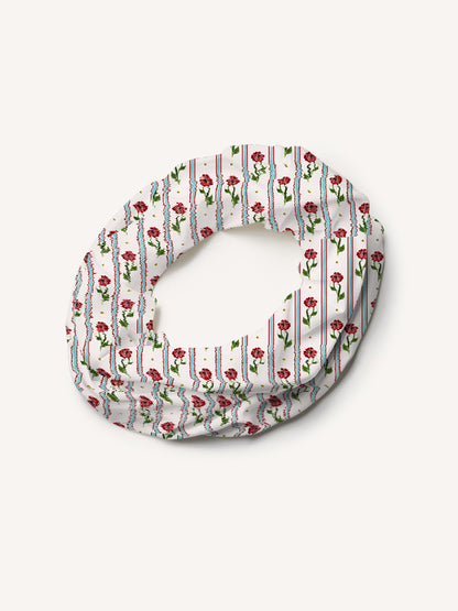 Crimson Dianthus Print Boho Bandeau Headband