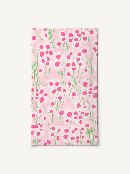 Pink Daisy Print Boho Bandeau Headband
