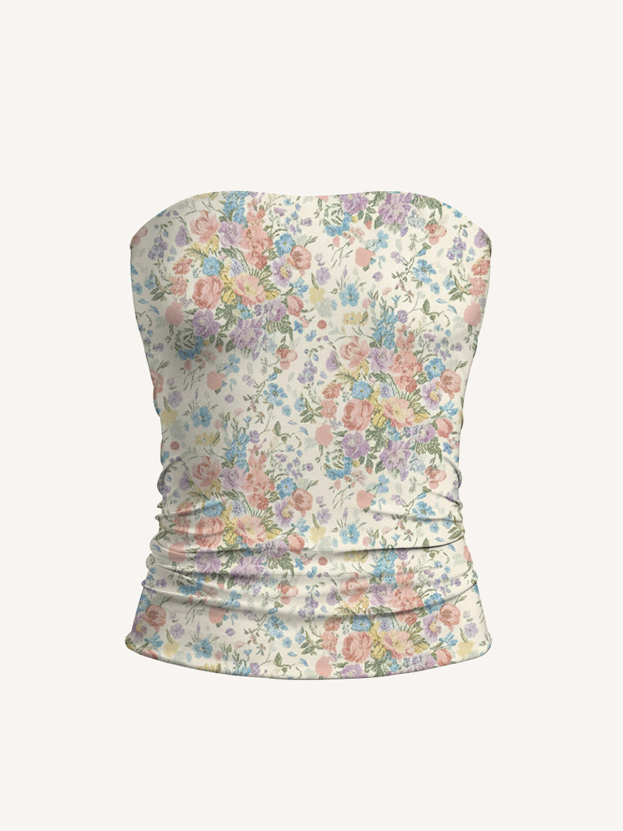 Morning Dew Bouquet Print Boho Bandeau Headband