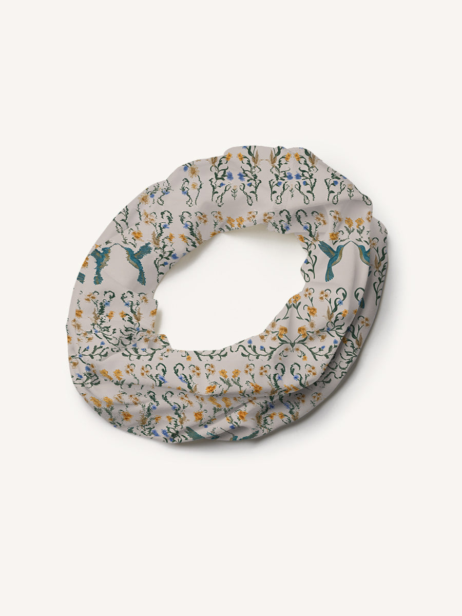 Whispering Hummingbird Print Boho Bandeau Headband