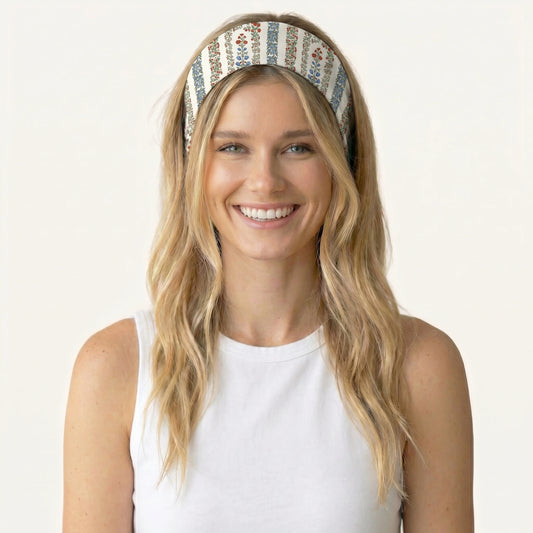 Strawberry Vine Tales Print Boho Bandeau Headband