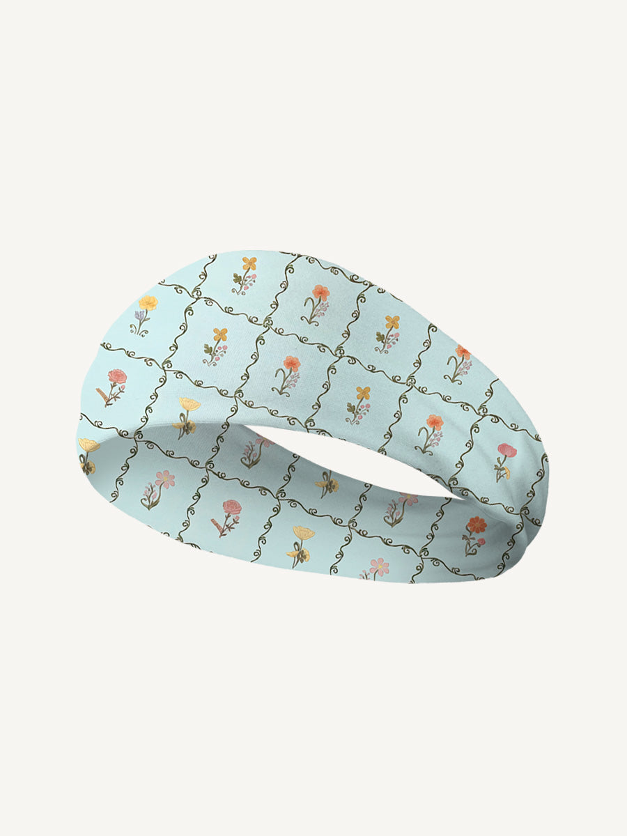 Sunny Garden Tiles Print Boho Bandeau Headband