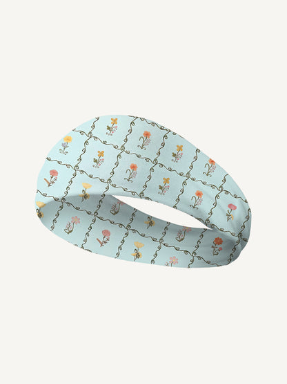 Sunny Garden Tiles Print Boho Bandeau Headband