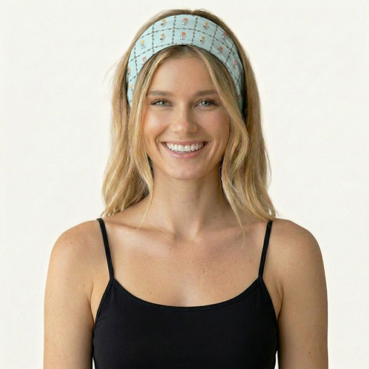 Sunny Garden Tiles Print Boho Bandeau Headband