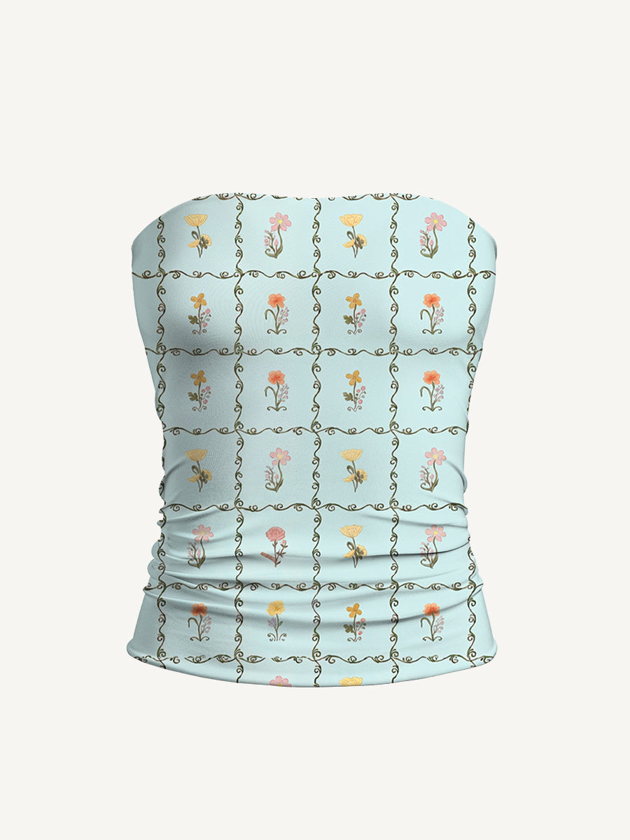 Sunny Garden Tiles Print Boho Bandeau Headband
