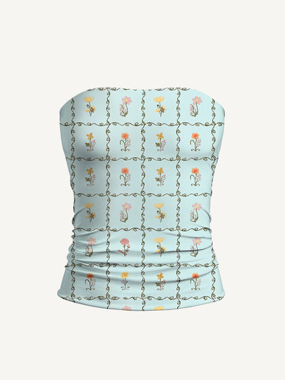 Sunny Garden Tiles Print Boho Bandeau Headband