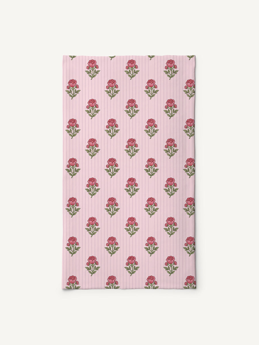 Misty Rose Garden Print Boho Bandeau Headband