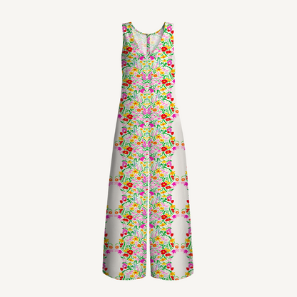 V-Neck Elegant Garden Boho Jumpsuit with Pockets for Women