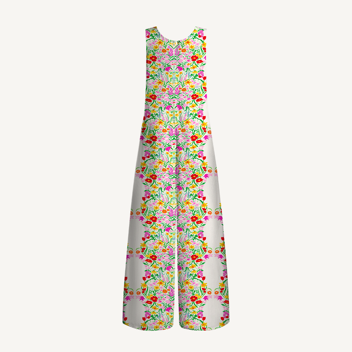 V-Neck Elegant Garden Boho Jumpsuit with Pockets for Women
