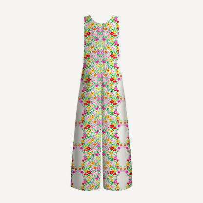 V-Neck Elegant Garden Boho Jumpsuit with Pockets for Women