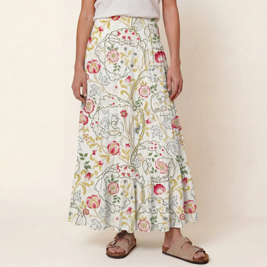 Peony Vine Garden Print Convertible Maxi Skirt & Strapless Dress