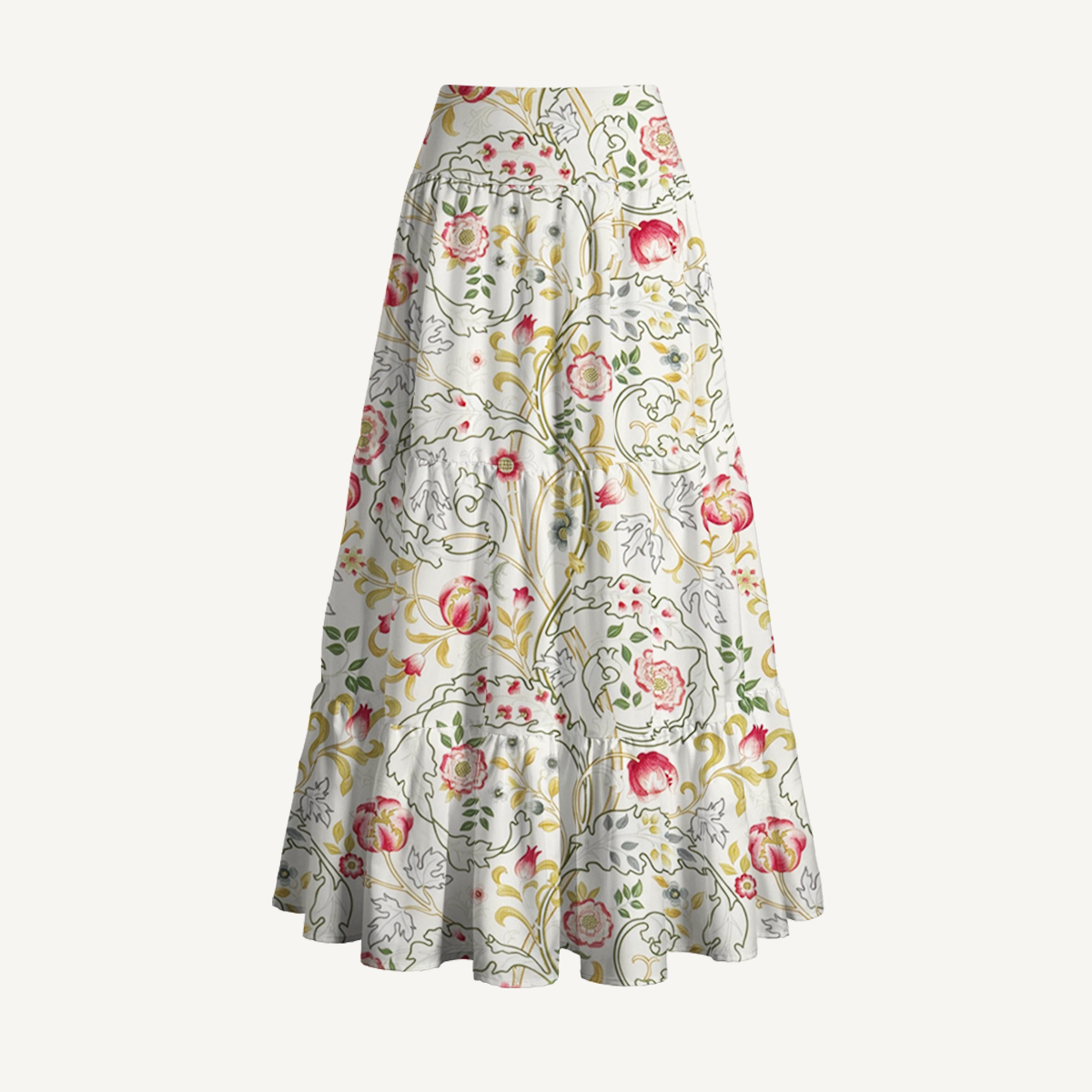 Peony Vine Garden Print Convertible Maxi Skirt & Strapless Dress