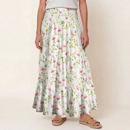 Ruby Vine Print Convertible Maxi Skirt & Strapless Dress