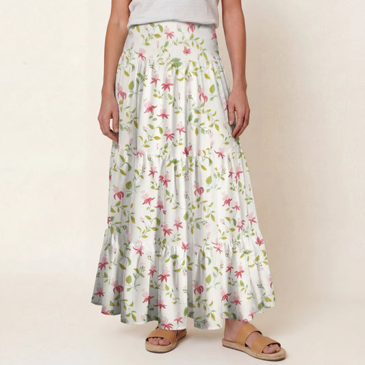 Ruby Vine Print Convertible Maxi Skirt & Strapless Dress