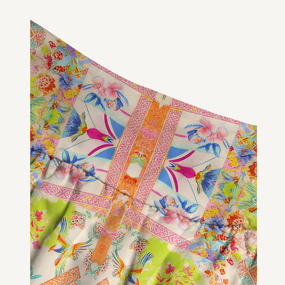 Vivid Lily Print Convertible Maxi Skirt & Strapless Dress