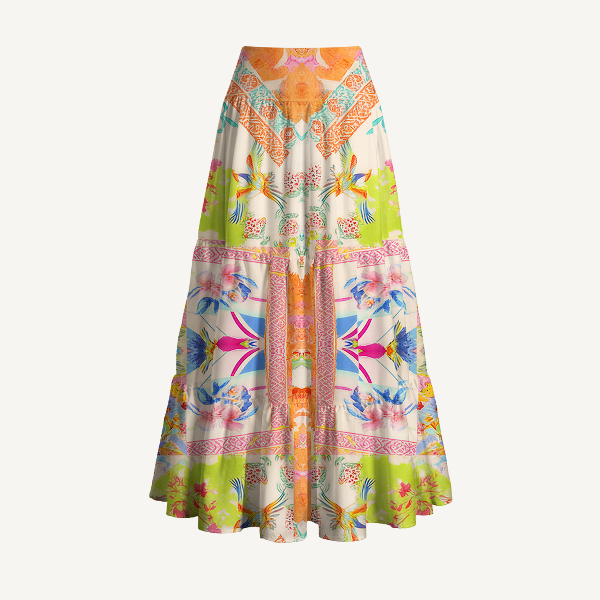 Vivid Lily Print Convertible Maxi Skirt & Strapless Dress