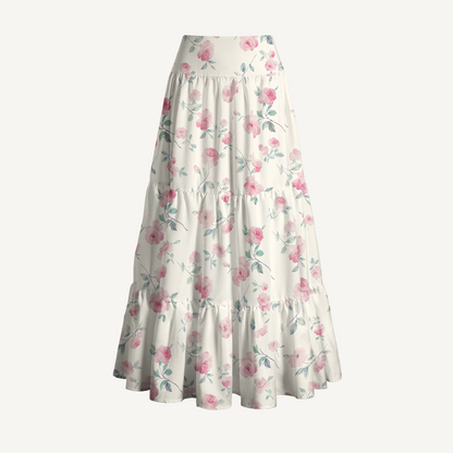 Blush Rose Print Convertible Maxi Skirt & Strapless Dress