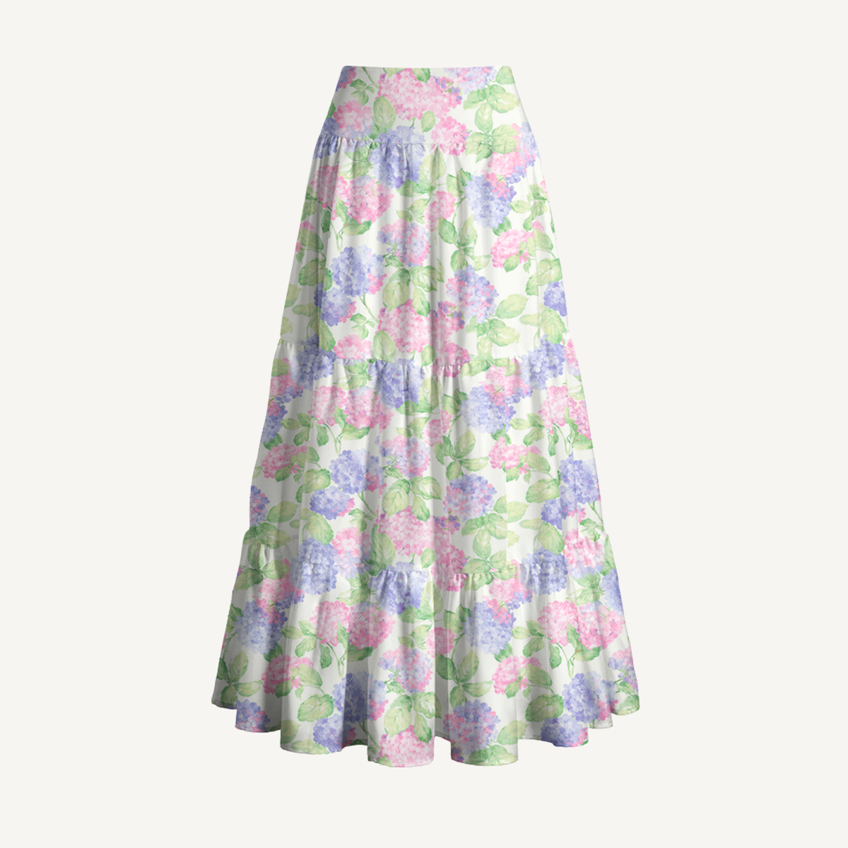 Lilac Hydrangea Print Convertible Maxi Skirt & Strapless Dress