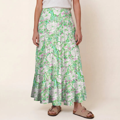 Mint Garden Print Convertible Maxi Skirt & Strapless Dress