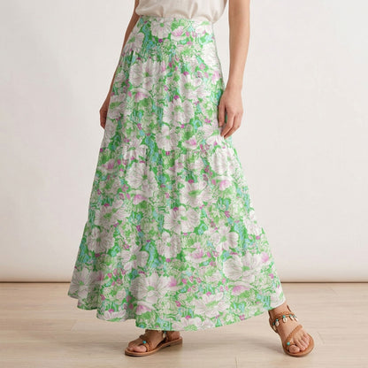 Mint Garden Print Convertible Maxi Skirt & Strapless Dress