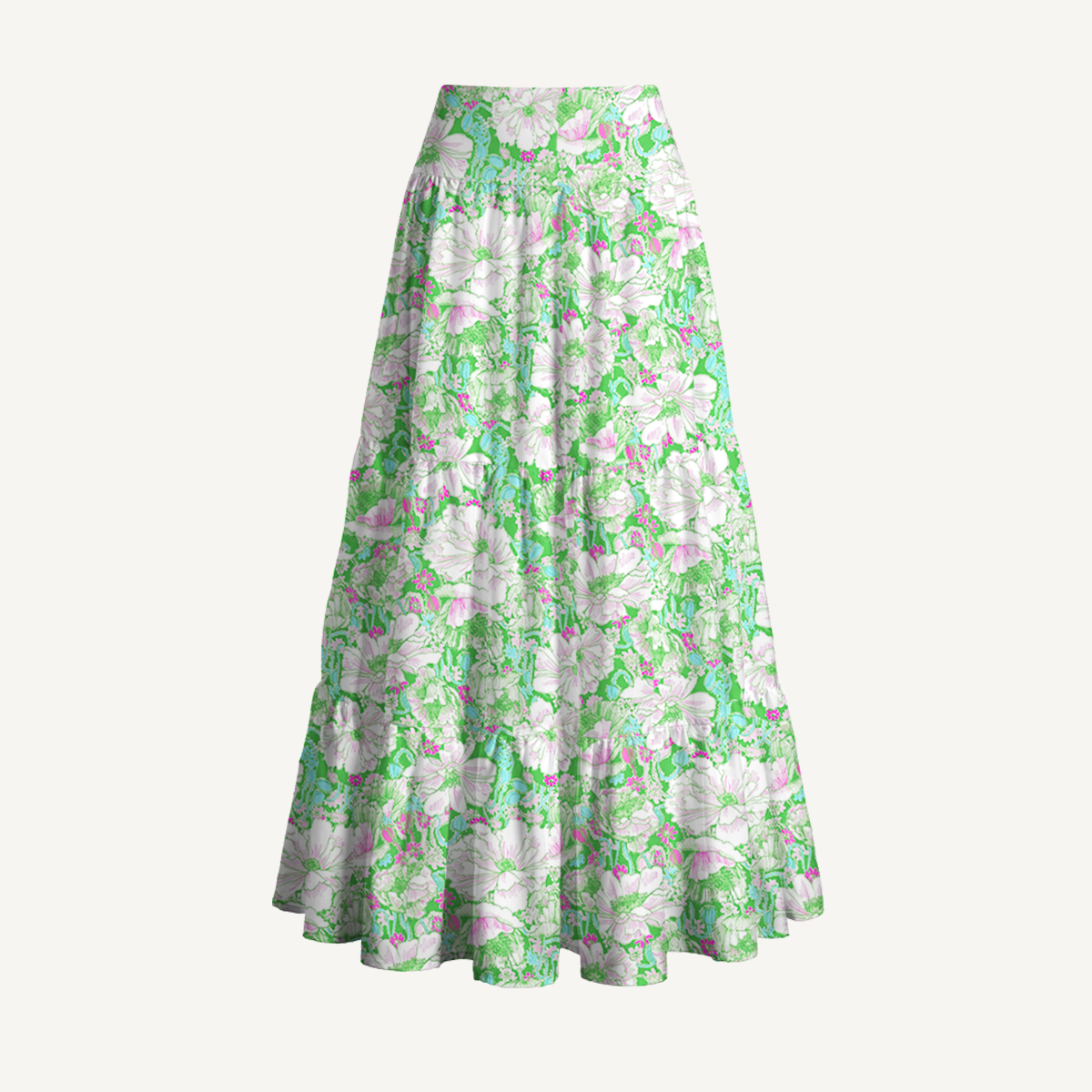 Mint Garden Print Convertible Maxi Skirt & Strapless Dress
