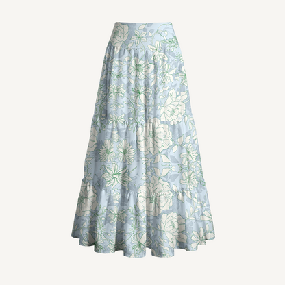 Mist Floral Print Convertible Maxi Skirt & Strapless Dress