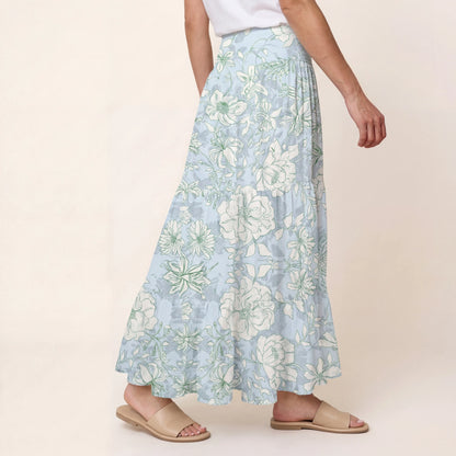 Mist Floral Print Convertible Maxi Skirt & Strapless Dress