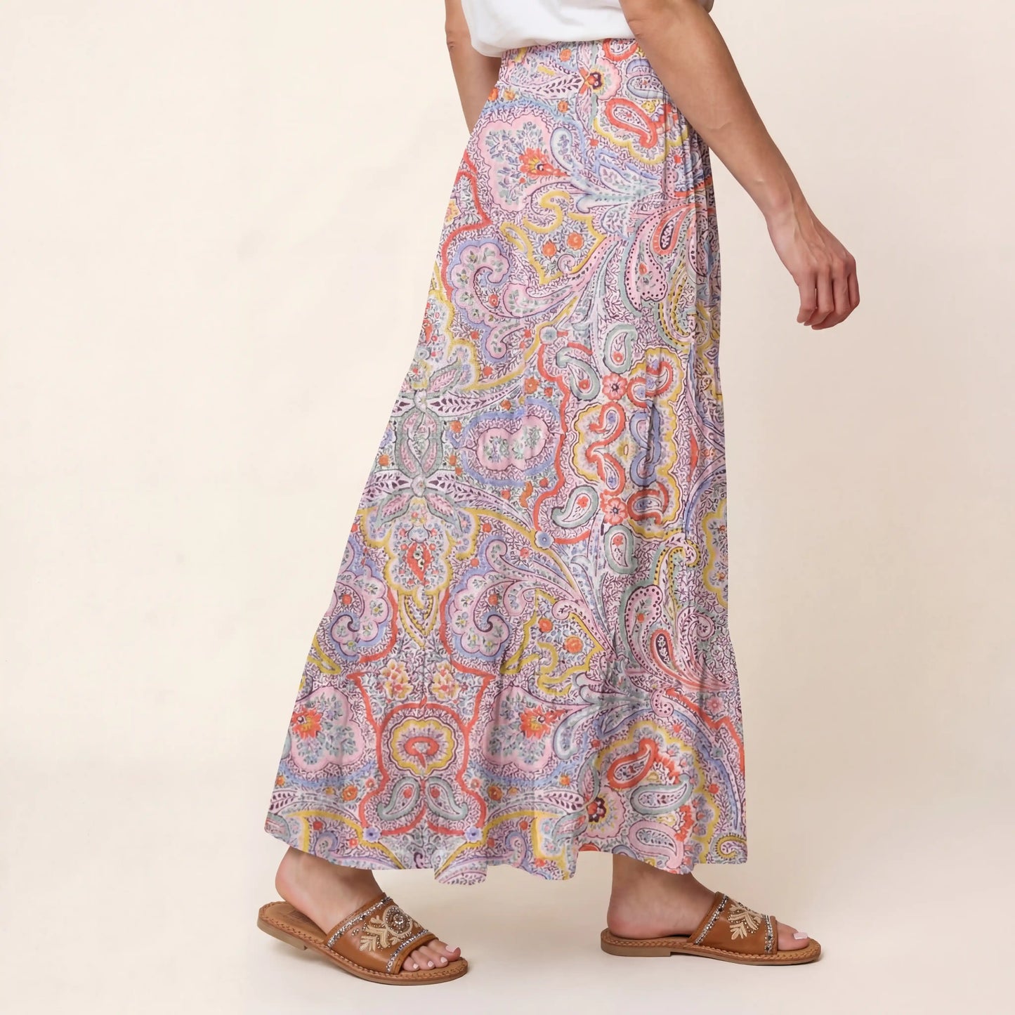 Sunrise Paisley Print Convertible Maxi Skirt & Strapless Dress