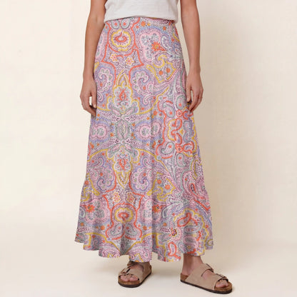 Sunrise Paisley Print Convertible Maxi Skirt & Strapless Dress