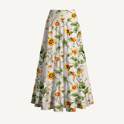Golden Field Print Convertible Maxi Skirt & Strapless Dress