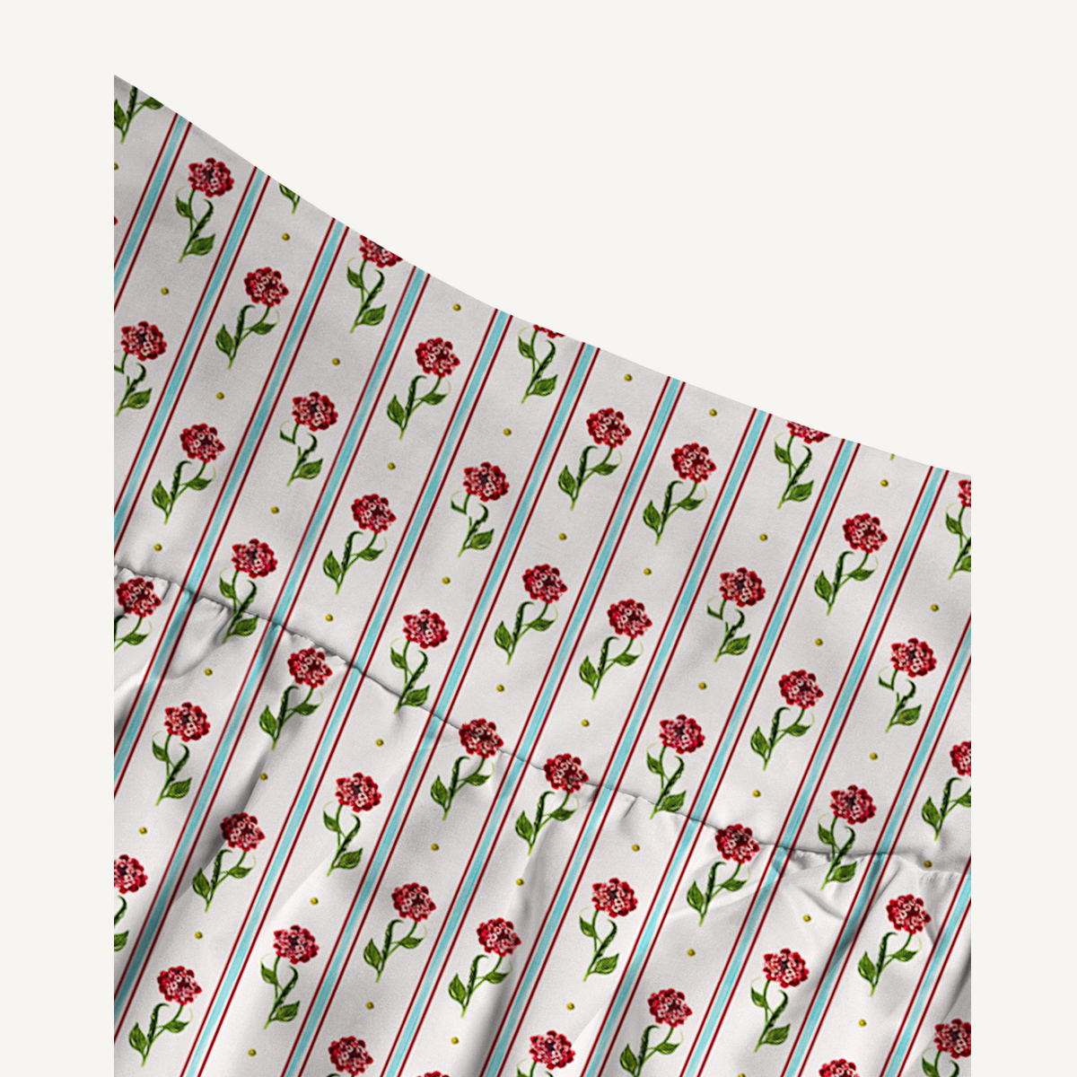 Crimson Dianthus Print Convertible Maxi Skirt & Strapless Dress