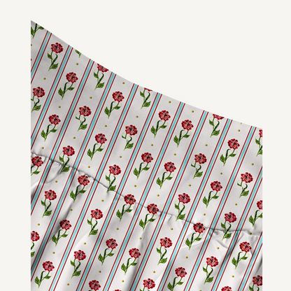 Crimson Dianthus Print Convertible Maxi Skirt & Strapless Dress